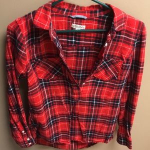 Lightweight Red/Navy plaid flannel shirt
